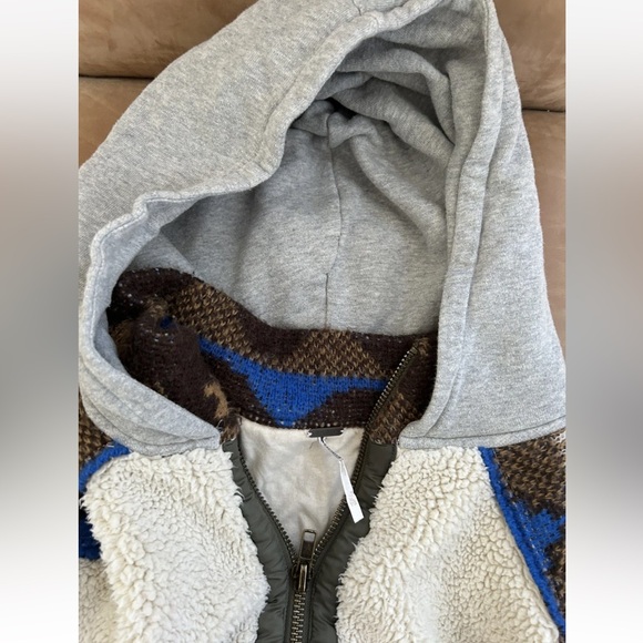 Free People In The Clouds Cardi Fleece Zip Up Hoodie Jacket Size XL - Picture 9 of 16